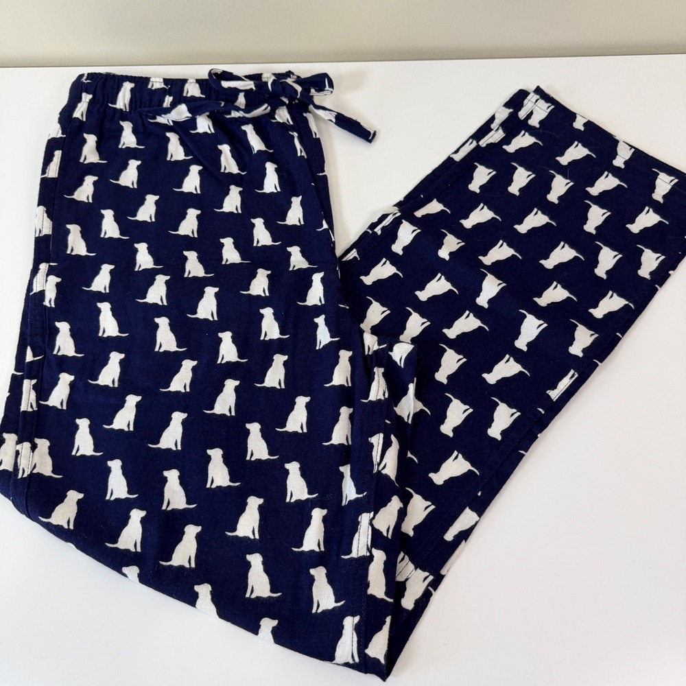 J.Crew Pajama Pants Retreiver Print Flannel Pockets Novelty Leisure Lounge New